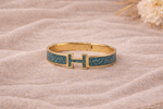 Inspirerad Hermès Armband – Blågrön & Guld